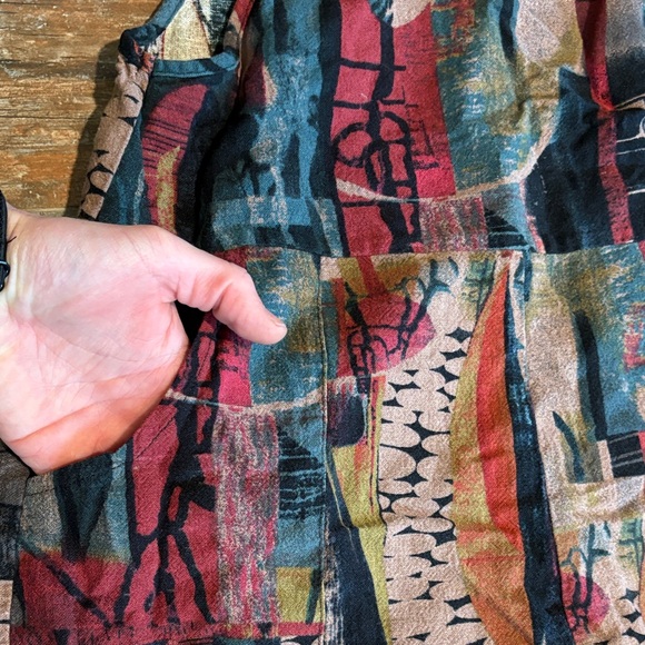 Printed Multi-Color Cropped Overalls - Picture 2 of 5